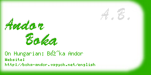 andor boka business card